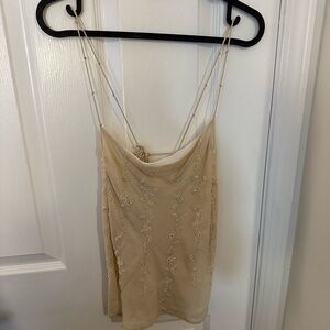 Elegant Cream Embroidered Women's Top